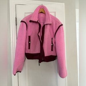 FP Movement by Free People Pink and Burgundy Teddy Jacket